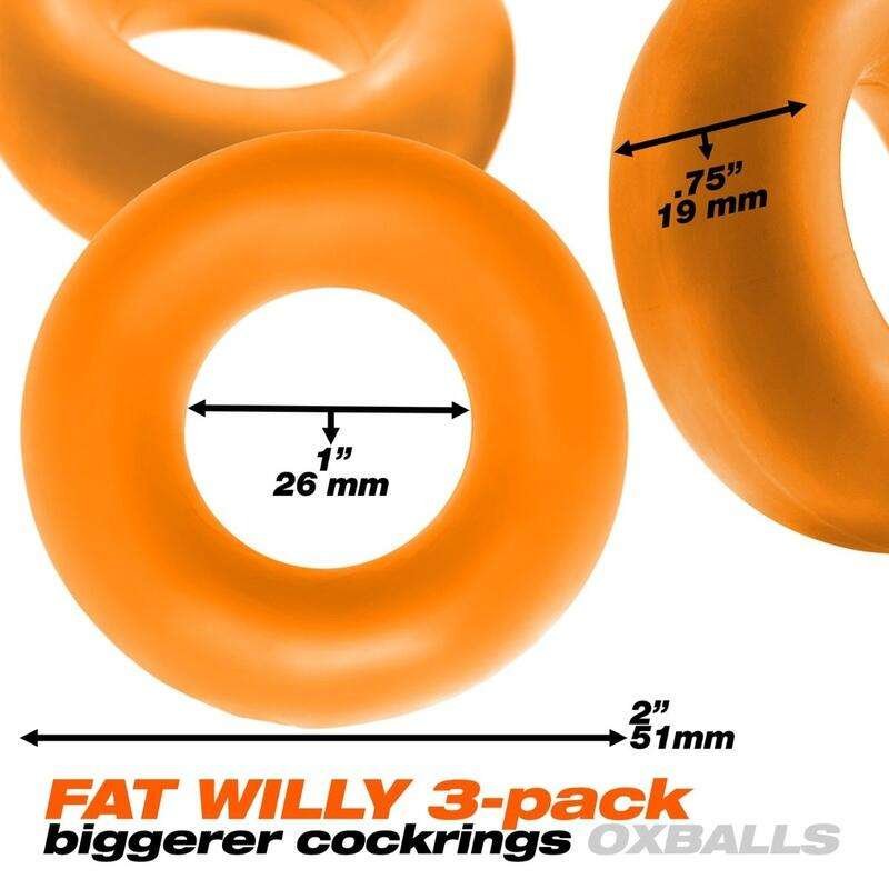 FAT Willy – (3 Pack) Jumbo Cock Rings – Orange - Image 3