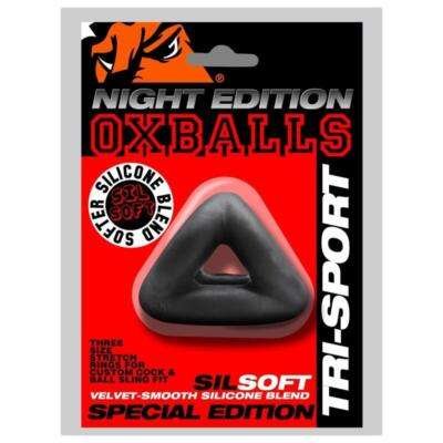 TRI-SPORT 3 Ring 3 Sized Cock & Ball Sling Plus+ Silicone Special Edition NIGHT