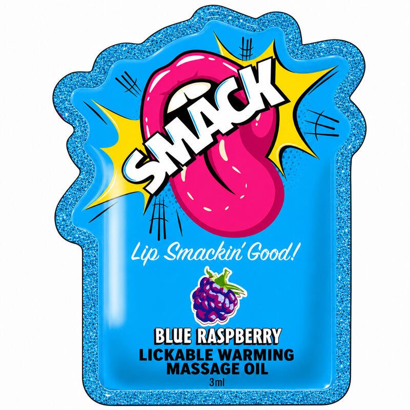 Smack Tarts® Lickable Massage Oil – Blue Raspberry – 3ml Sachet