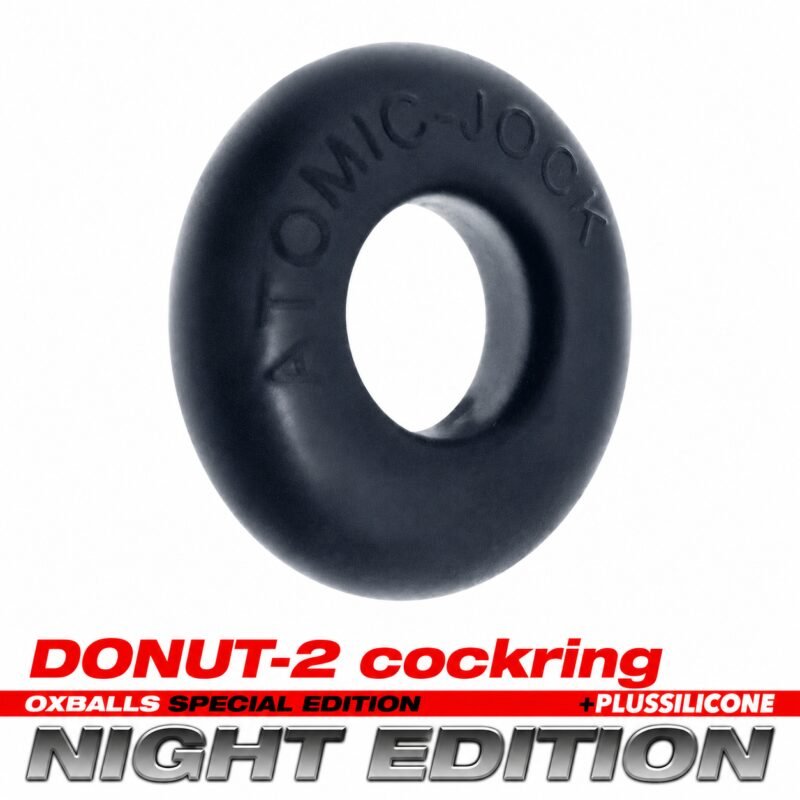 OXBALLS DO-NUT 2 Cock Ring – NIGHT Edition | PLUS+ Silicone™ | Jumbo Stretch Fit | Black