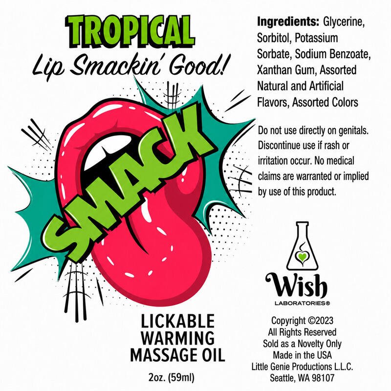 Smack Tarts® Lickable Massage Oil – Tropical – 2oz Bottle - Image 2