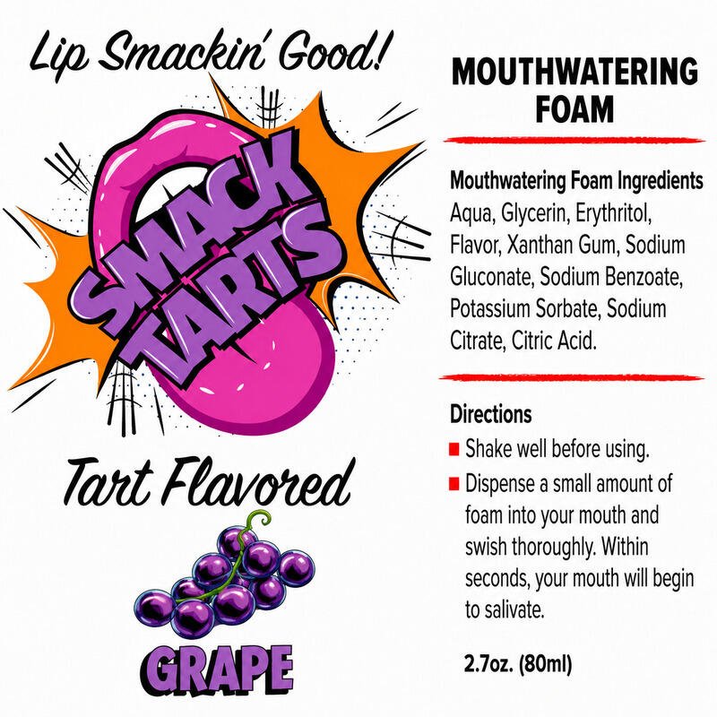 Smack Tarts® Mouthwatering Foam – Sour Grape – 2.7oz Bottle - Image 2