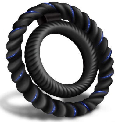 Rechargeable Silicone Power Ring 10 Vibration Modes USB Waterproof Body-Safe Black