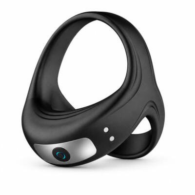 Rechargeable Vibrating Ring 10 Vibration Modes USB Waterproof Body-Safe Silicone Black