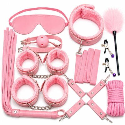 X-Toyz Bondage Kit 2C (Pink) - Premium BDSM Restraint Set Faux Leather Adult Couples