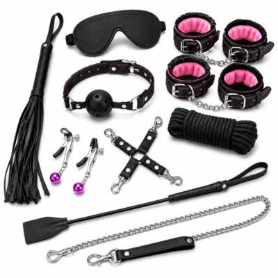 X-Toyz Bondage Kit 4 - Premium BDSM Restraint Set Faux Leather Adult Couples