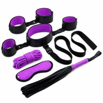 X-Toyz Bondage Kit 12 (Black & Purple) - Premium BDSM Restraint Set Adult Couples