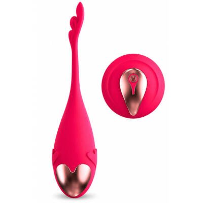 Rechargeable G-Spot Vibrating Egg Bluetooth Control USB Waterproof Body-Safe Silicone Red