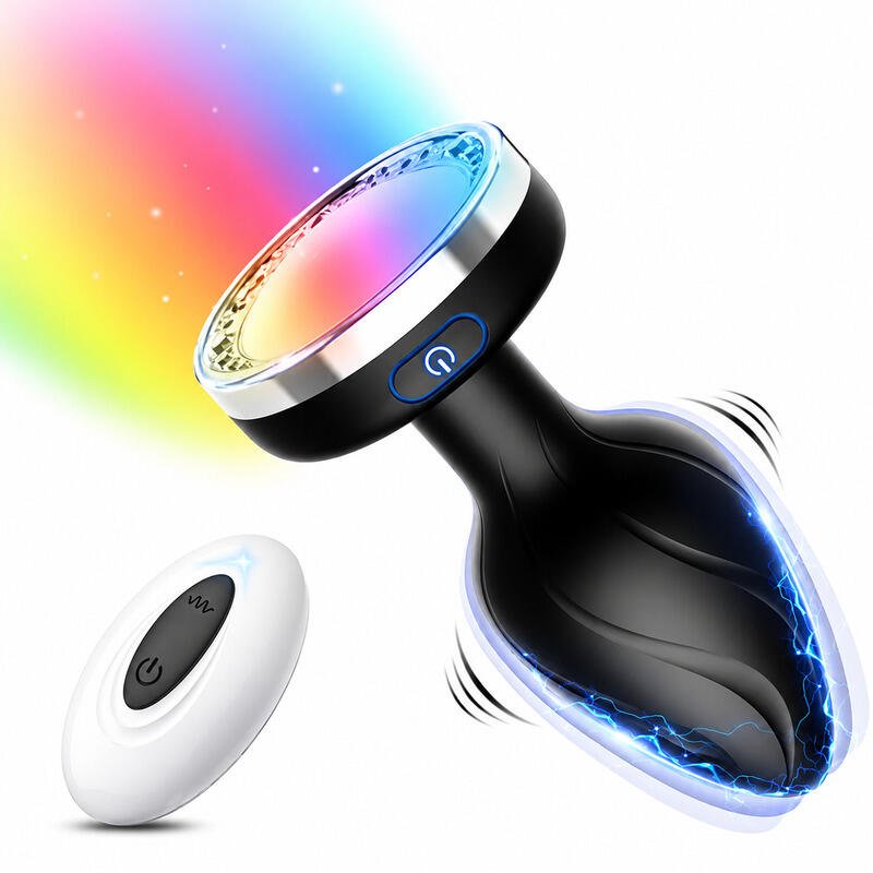 X-Toyz Remote Controlled Vibrating Butt Plug with LED Base 10 Modes USB Rechargeable Waterproof - Image 5
