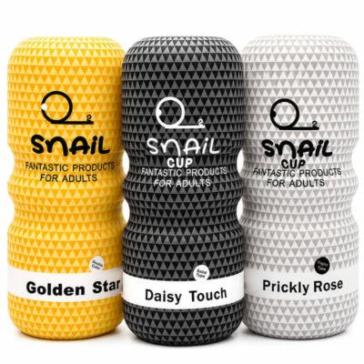 Snail 3Pc TPE Masturbator Cup Set Male Stroker Sleeves Reusable Adult Toy