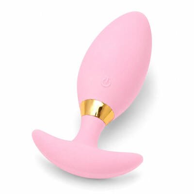 X-Toyz Light Pink Vibrating Anal Plug 10 Modes APP USB Rechargeable Waterproof IPX7