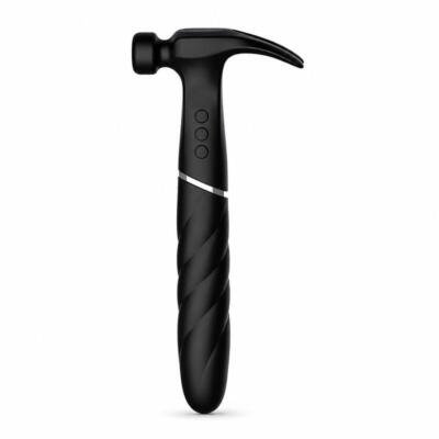 Hammer Shaped G-Spot Massager USB Rechargeable Waterproof Silicone Vibrator Black
