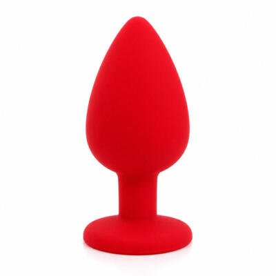 Premium Silicone Anal Plug Set Red Medium Body Safe Waterproof Adult Toy