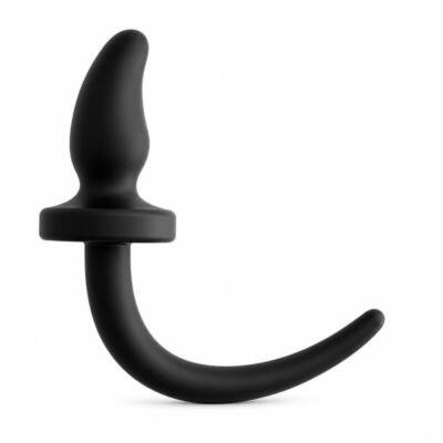 Silicone Puppy Tail Plug 1 Black Body Safe Waterproof Flexible Tail Adult Toy