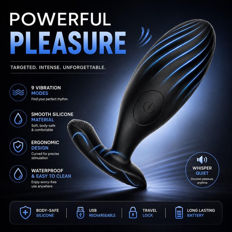 X-Toyz Rechargeable Vibrating Anal Plug 9 Modes Waterproof Silicone - Image 3
