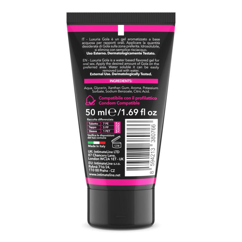 Luxuria Gola Cherry Edible Water Based Lubricant 50ml Oral Pleasure - Image 2