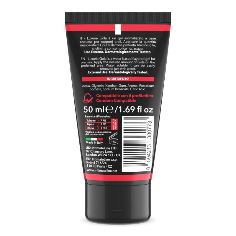 Luxuria Gola Strawberry Edible Water Based Lubricant 50ml Oral Pleasure - Image 2