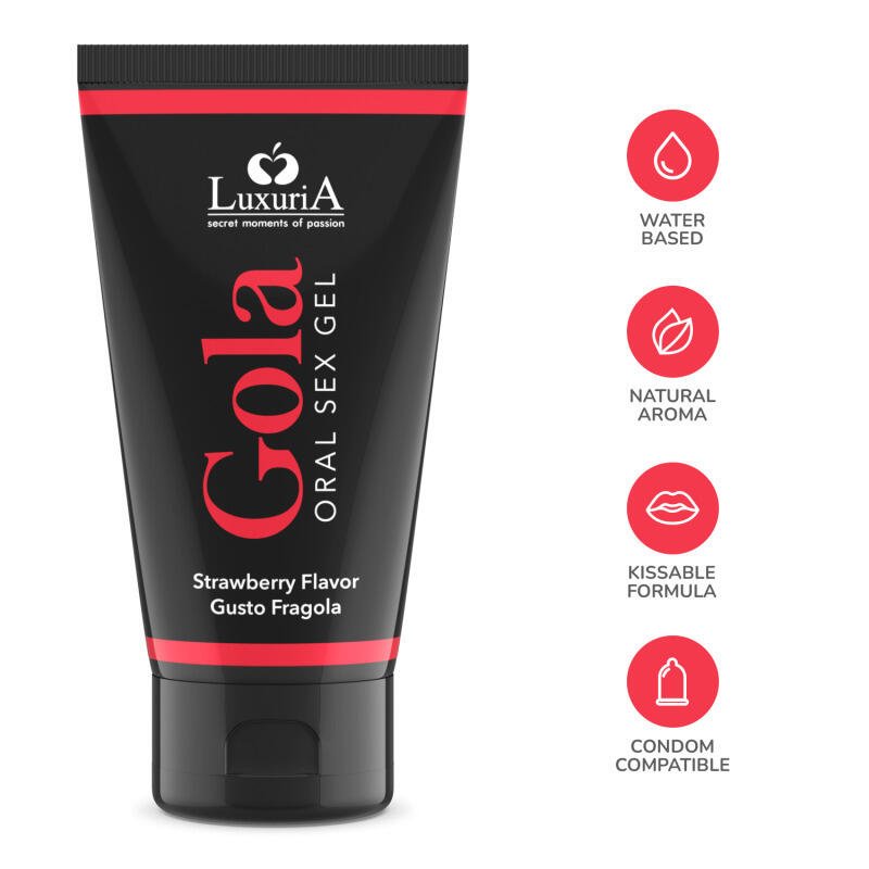 Luxuria Gola Strawberry Edible Water Based Lubricant 50ml Oral Pleasure - Image 3