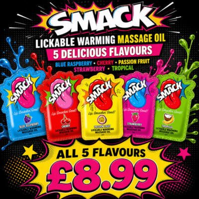Smack Tarts® Lickable Massage Oil – 5 Pack Variety Pack – 3ml Sachets